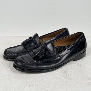 L.L. Bean Loafers Mens 10.5 Black Tassel Leather Wedding Preppy